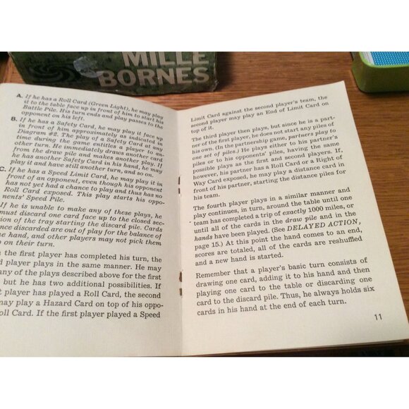 Vintage Mille Bornes French Card Game Parker Brothers 1962 1964 Collector Crafts - Picture 8 of 10